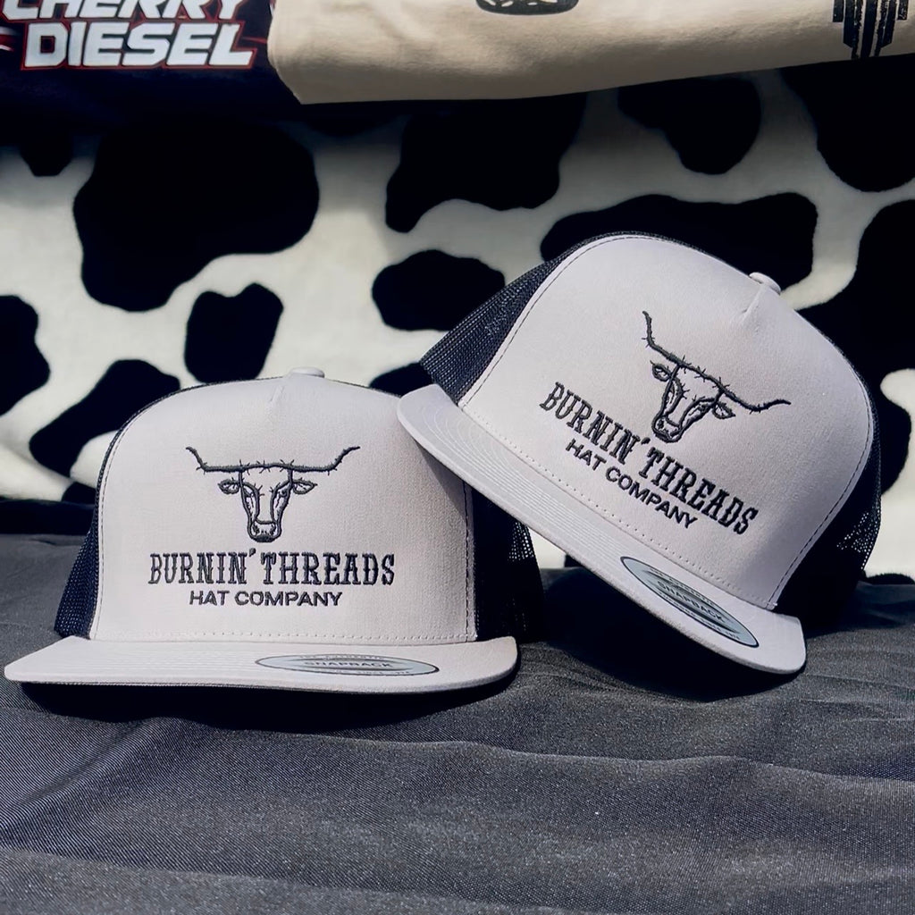 Barbed Bull Trucker Hat Silver