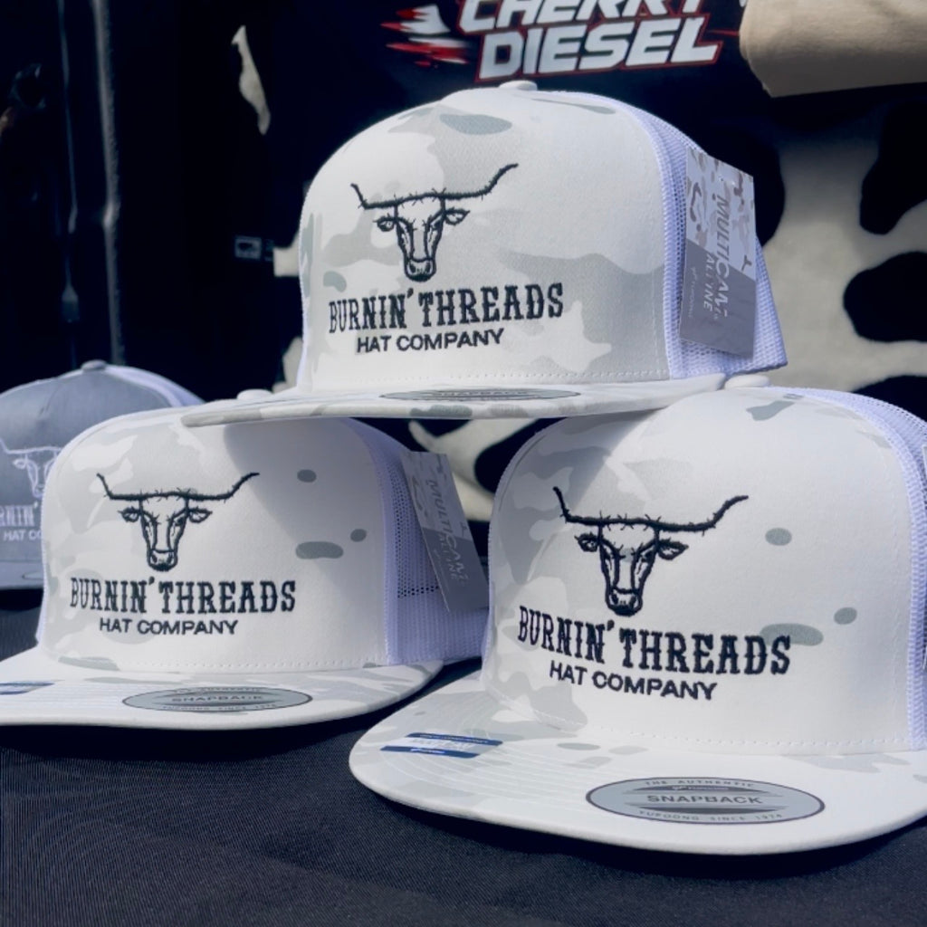 Barbed Bull Trucker Hat MultiCamo White