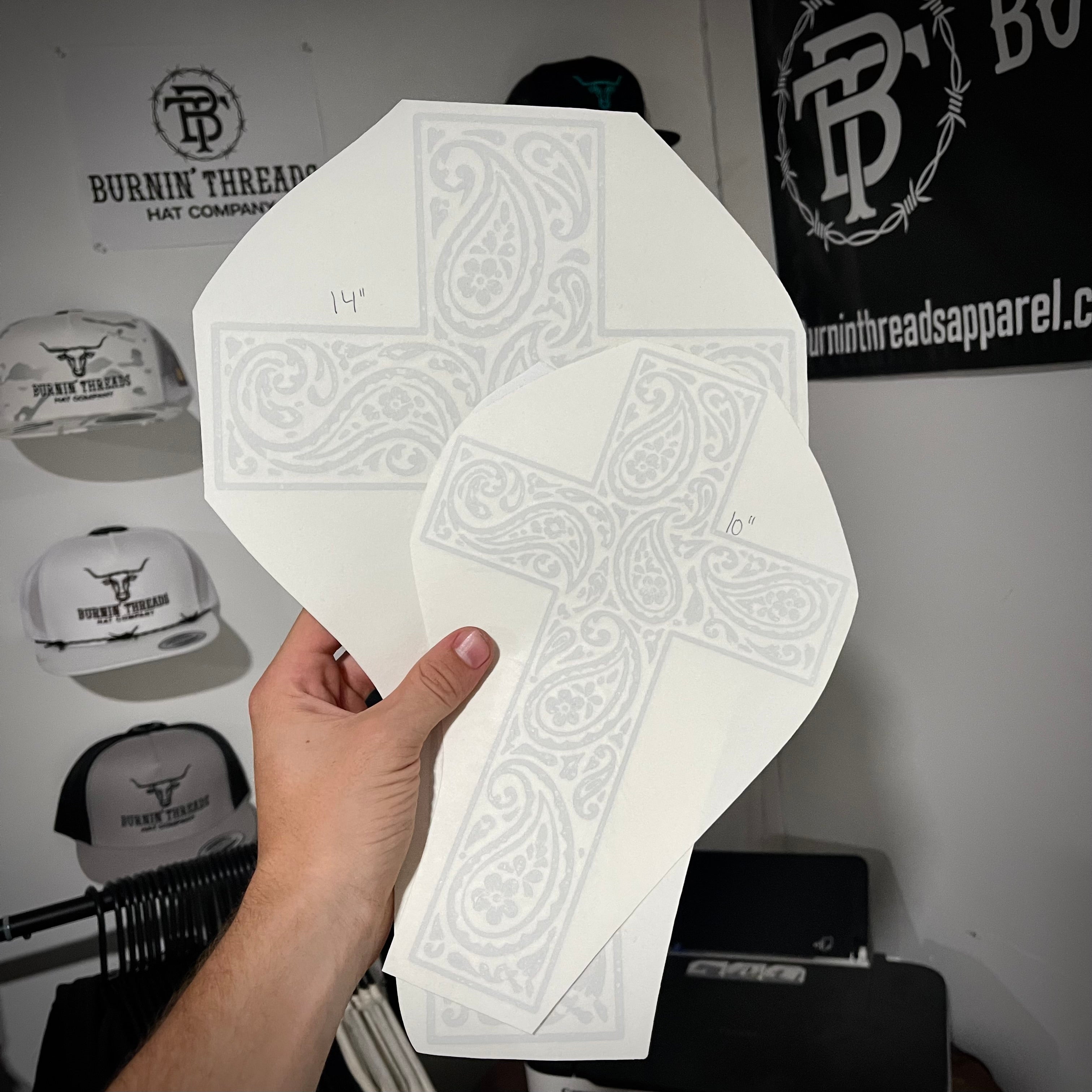 Chrome Paisley Cross Decal