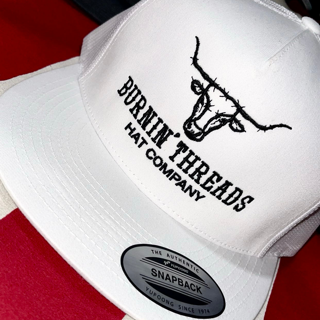 Barbed Bull Trucker Hat White