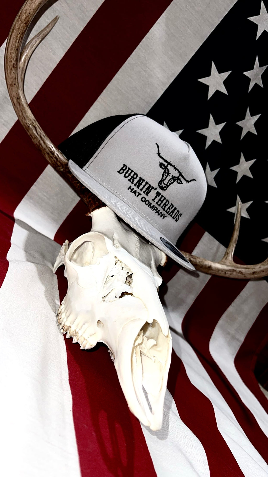 Barbed Bull Trucker Hat Silver