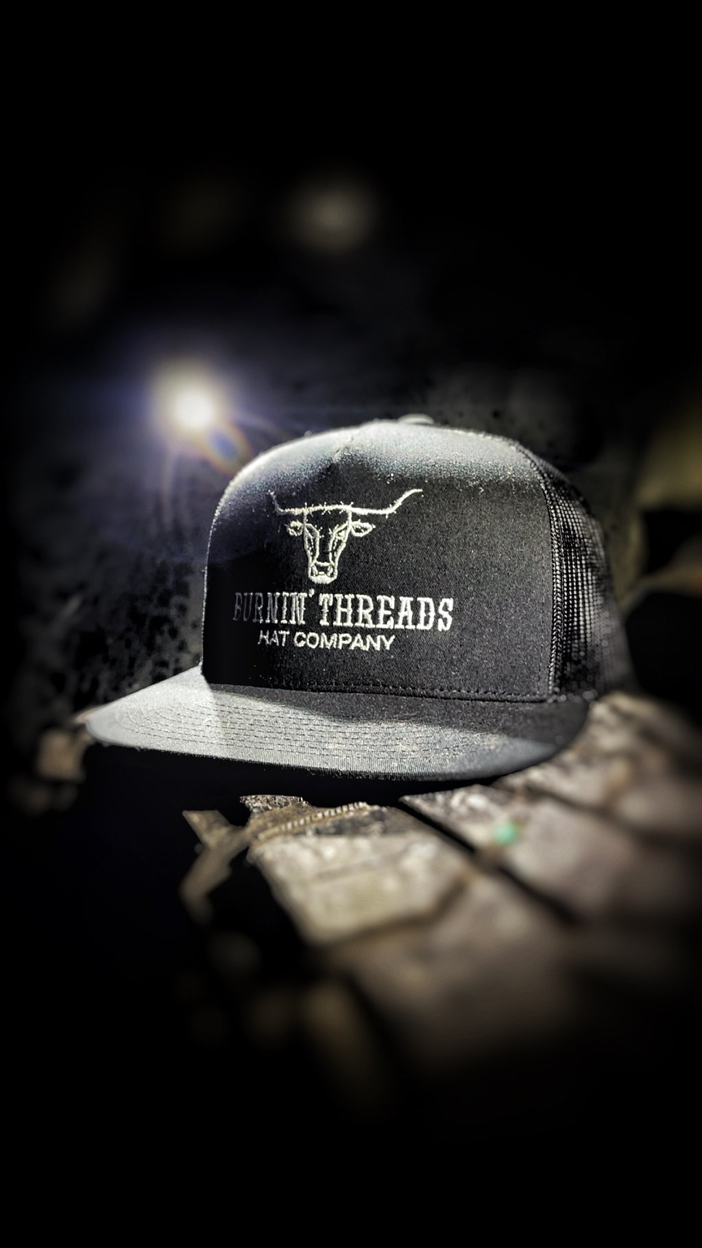 Barbed Bull Trucker Hat Black