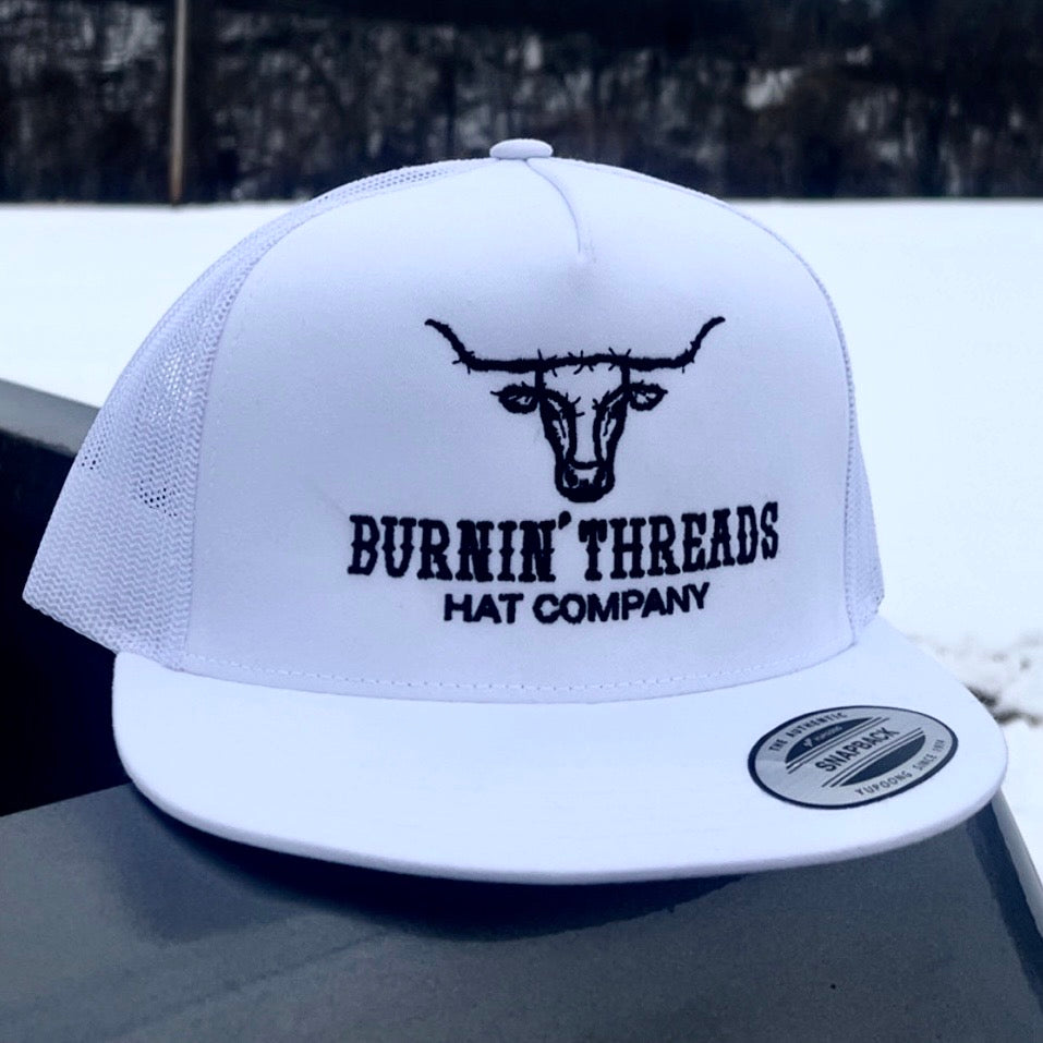 Barbed Bull Trucker Hat White