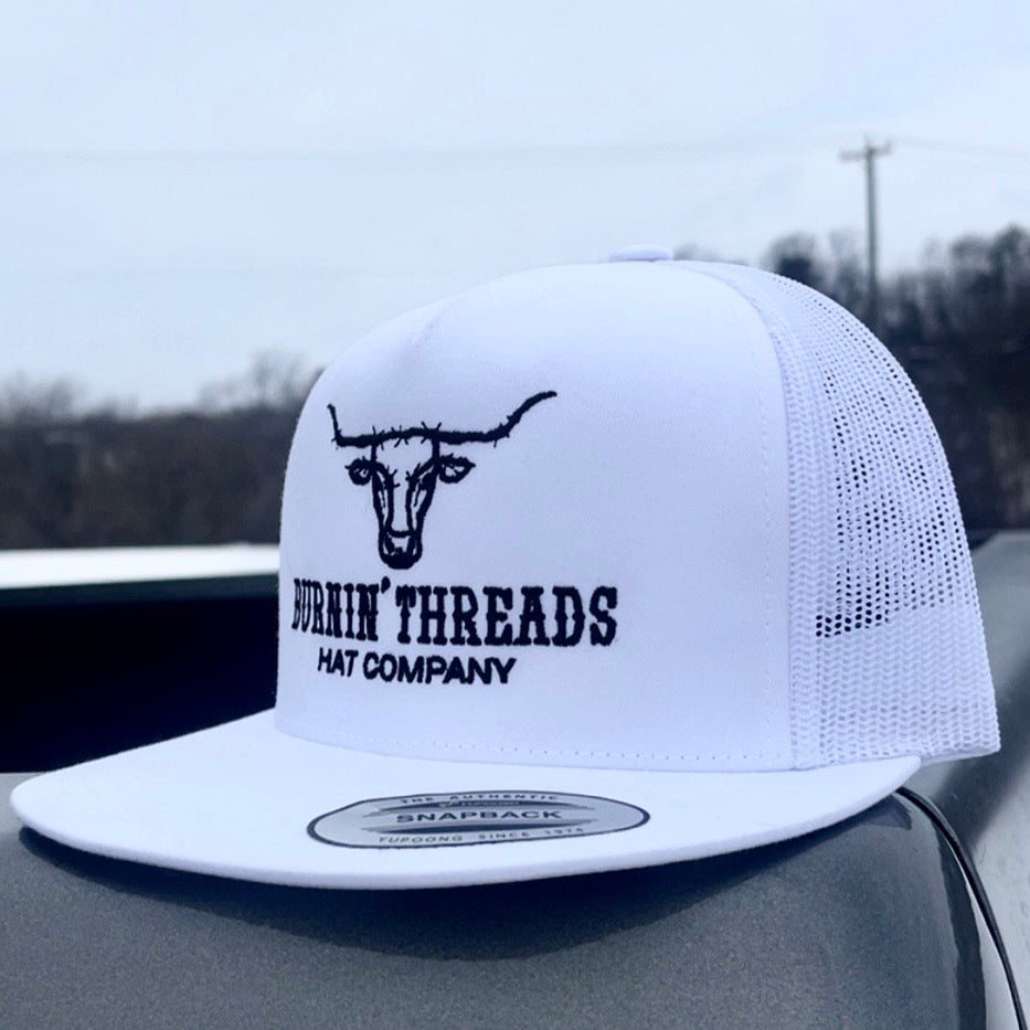 Barbed Bull Trucker Hat White