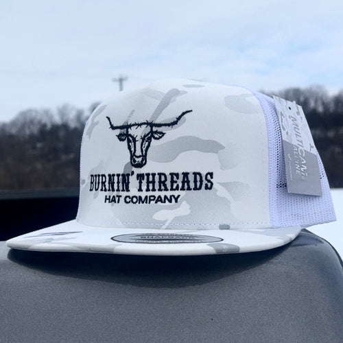 Barbed Bull Trucker Hat MultiCamo White
