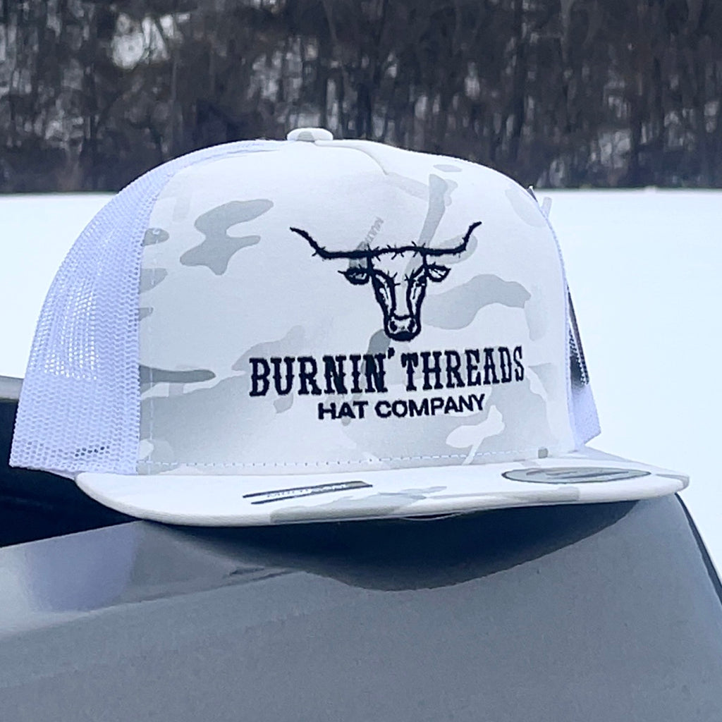 Barbed Bull Trucker Hat MultiCamo White