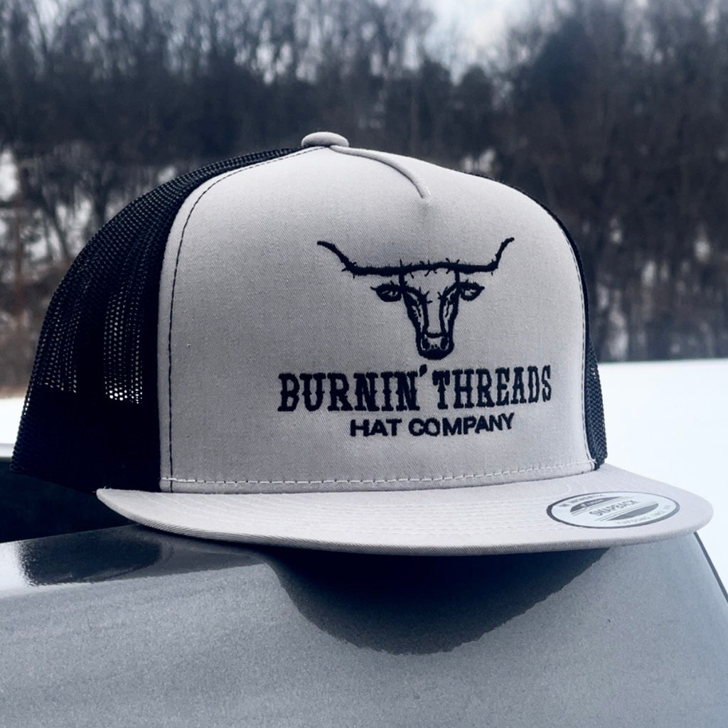 Barbed Bull Trucker Hat Silver